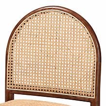 Maryland Dining Chair with Acacia Wood & Rattan, 18.5"W x 34.6"H