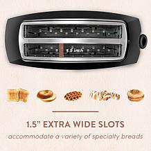 Maxi-Matic Elite Gourmet 4-Slice Long Slot Cool-Touch Toaster - Black