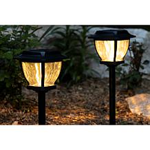Maxsa Solar Wave Glass Post Cap & Path Lights - 2-pack