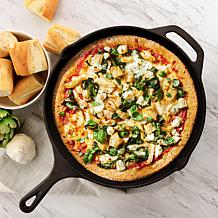 MegaChef 12" Round Pre-Seasoned Cast Iron Frying Pan - Black