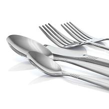 MegaChef Cravat 20 Piece Flatware Utensil Set, Stainless Steel Silv...