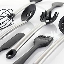 MegaChef Gray Silicone and Stainless Steel Cooking Utensils, Set of 14