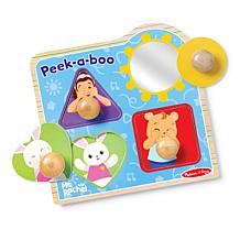 Melissa & Doug Ms. Rachel Wooden Peek-a-Boo Puzzle with Mirror