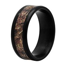 Men's Black Stainless Steel Camo 8mm Band Ring