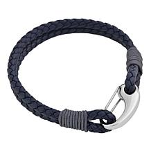 Men's Braided Leather 2-Strand Bracelet