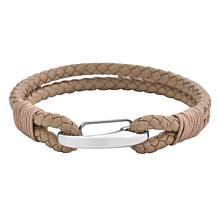 Men's Braided Leather 2-Strand Bracelet