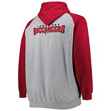 Men's Heather Gray Tampa Bay Buccaneers Big & Tall Fleece Raglan Fu...