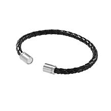 Men's Stainless Steel Clasp Braided Leather Bracelet
