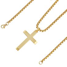 Men's Stainless Steel Classic Cross Pendant with Chain Necklace