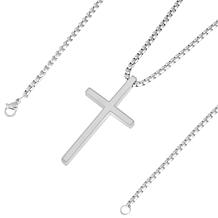 Men's Stainless Steel Cross Pendant with Chain Necklace