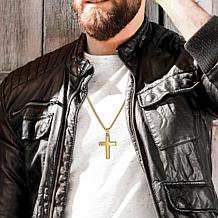 Men's Stainless Steel Cross Pendant with Chain Necklace