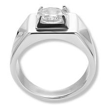 Men's Stainless Steel CZ Square Signet Ring