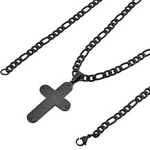 Men's Stainless Steel Lord's Prayer Cross Pendant with Chain