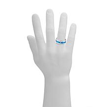 Men's Two-Tone Stainless Steel Tire Tread CZ Ring