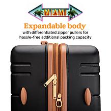Miami CarryOn Brickell 3 Piece Expandable Retro Spinner Luggage Set