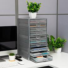 Mind Reader 10-Drawer Mesh Metal Storage Cabinet