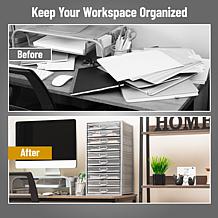 Mind Reader 10-Drawer Mesh Metal Storage Cabinet