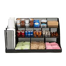 Mind Reader 14-Compartment 3-Tier Large Breakroom Organizer Black Mesh