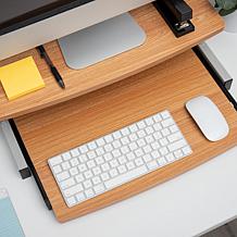 Mind Reader 2-Tier Bamboo Monitor Stand Riser w/ Sliding Drawer, Brown