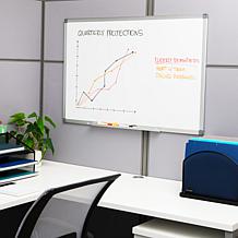 Mind Reader 24x36 Wall Mount Dry Erase Board with Marker Tray, White