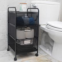 Mind Reader 3-Drawer Metal Mesh Rolling Storage Cart