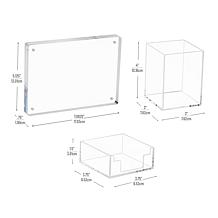 Mind Reader 3 Piece Desk Organizer Acrylic Clear