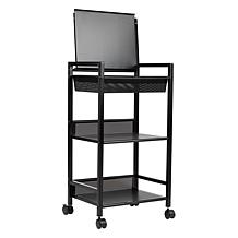 Mind Reader 3 Tier Cart with Covered Compartment Organizer Metal