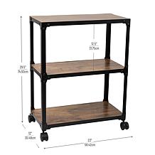 Mind Reader 3-Tier Wood & Metal All-Purpose Utility Cart - Black/Brown