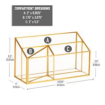 Mind Reader 4-Compartment Glass Desktop Organizer