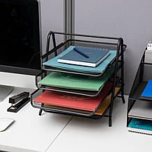 Mind Reader 4-Tier Paper Tray Desktop Organizer File Storage Pack of 2