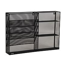 Mind Reader 4 Tier Wall Mount Vertical File Storage and Shelves