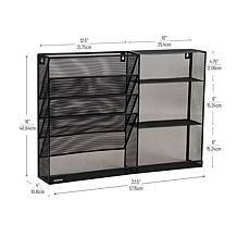 Mind Reader 4 Tier Wall Mount Vertical File Storage and Shelves