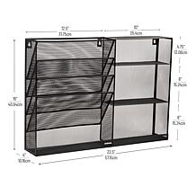 Mind Reader 4 Tier Wall Mount Vertical File Storage and Shelves