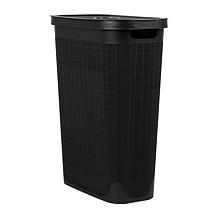 Mind Reader 40L Laundry Hamper with Lid Linen Design Black