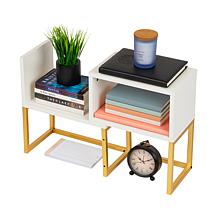 Mind Reader 5 Compartment Desktop Bookshelf Organizer White