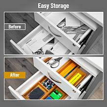 Mind Reader 5-Piece Bamboo Drawer Organizer Set Brown