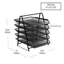 Mind Reader 5-Tier Paper Tray Desktop Organizer File Storage Pack of 2