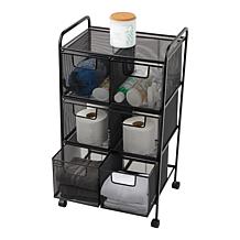 Mind Reader 6-Drawer Rolling Mesh Office Cart