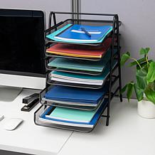 Mind Reader 6-Tier Paper Tray Desktop Organizer File Storage Metal