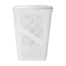 Mind Reader 60-Liter Lightweight Plastic Laundry Hamper - White
