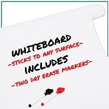 Mind Reader Adhesive Dry Eraseboard Roll 2 Dry Erase Markers