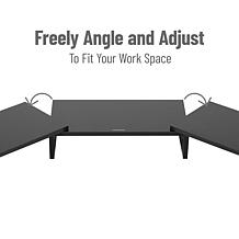 Mind Reader Adjustable 2-Tier Dual Monitor Riser, Black