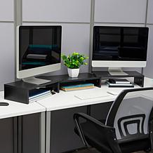 Mind Reader Adjustable 2-Tier Dual Monitor Riser, Black