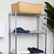 Mind Reader Adjustable 4-Tier Industrial Shelving Storage Rack, Silver