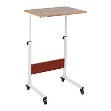Mind Reader Adjustable Height Rolling Laptop Table - White