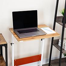 Mind Reader Adjustable Height Rolling Laptop Table - White