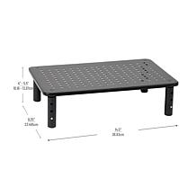 Mind Reader Adjustable Iron Monitor Stand 2-Pack, Black