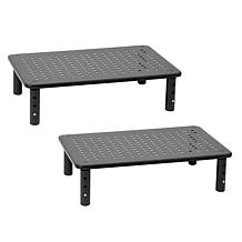 Mind Reader Adjustable Iron Monitor Stand 2-Pack, Black
