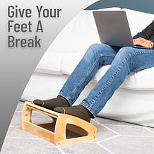 Mind Reader Adjustable Wooden Foot Rest with Anti-Slip Surface