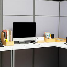 Mind Reader Bamboo Paper Tray Desktop Organizer